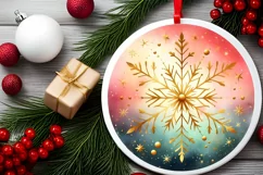 Round Christmas Ornament Sublimation|Clipart Product Image 2