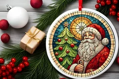 Round Christmas Ornament Sublimation|Clipart Product Image 1