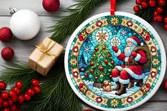 Round Christmas Ornament Sublimation|Clipart Product Image 1