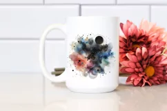 Colorful Black Watercolor Background Stains | Sublimation Product Image 2