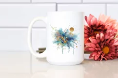 Colorful Blueis Watercolor Splash Golden Foil | Sublimation Product Image 2