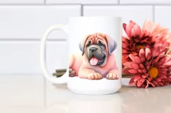 Cute Pastel Mastiff Watercolor Clipart Product Image 2