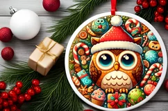 Round Christmas Ornament Sublimation|Clipart Product Image 1