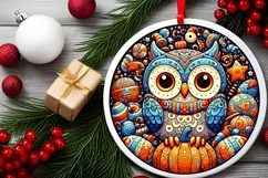Round Christmas Ornament Sublimation|Clipart Product Image 1