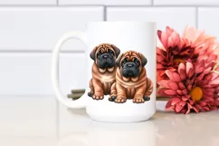 Watercolor Funny Bullmastiff Clipart Product Image 1