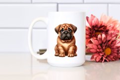Watercolor Funny Bullmastiff Clipart Product Image 2