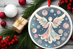 Round Christmas Ornament Sublimation|Clipart Product Image 1