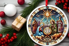 Round Christmas Ornament Sublimation|Clipart Product Image 1