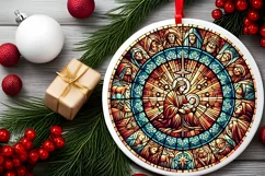 Round Christmas Ornament Sublimation|Clipart Product Image 1