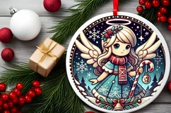 Round Christmas Ornament Sublimation|Clipart Product Image 1
