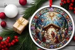 Round Christmas Ornament Sublimation|Clipart Product Image 1