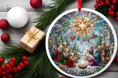 Round Christmas Ornament Sublimation|Clipart Product Image 1