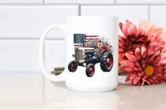 Watercolor Vintage Tractor with Flowers Clipart Product Image 2