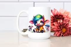 Cute Baby Cow Playing PNG Product Image 2
