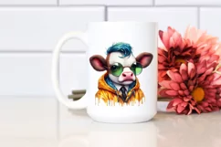 Cute Baby Cow Playing PNG Product Image 2