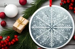 Round Christmas Ornament Sublimation|Clipart Product Image 2