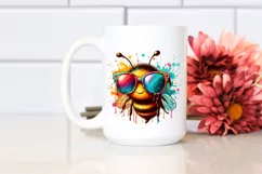 Quirky Colorful Bee with Sunglasses | Clipart Product Image 2