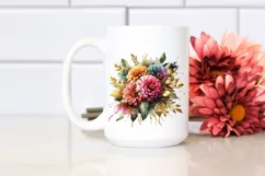 Colorful Abstract Bouquet | Golden Foil | Clipart Product Image 2