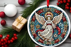 Round Christmas Ornament Sublimation|Clipart Product Image 1
