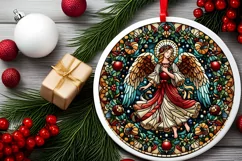 Round Christmas Ornament Sublimation|Clipart Product Image 1
