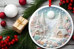 Christmas Scene Molten Candy Sublimation PNG Product Image 2