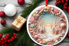 Christmas Scene Molten Candy Sublimation PNG Product Image 2