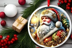 Round Christmas Ornament Sublimation|Clipart Product Image 1
