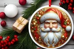 Round Christmas Ornament Sublimation|Clipart Product Image 1