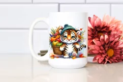 Quirky Baby Tiger with Autumn Vegetables Product Image 2