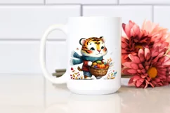 Quirky Baby Tiger with Autumn Vegetables Product Image 2