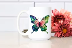 Vibrant Butterfly with Flowers, Abstract PNG Product Image 2
