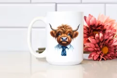 Cow Highland Tie Portrait Smiling | Sublimation | Clipart Product Image 2