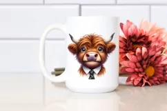 Cow Highland Tie Portrait Smiling | Sublimation | Clipart Product Image 2