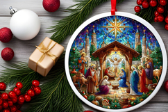 Round Christmass Ornament PNG Product Image 2