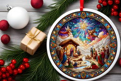 Round Christmass Ornament PNG Product Image 2