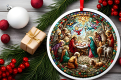 Round Christmass Ornament PNG Product Image 2
