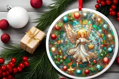 Round Christmas Ornament Sublimation|Clipart Product Image 1