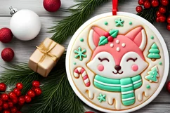 Round Christmas Ornament Sublimation|Clipart Product Image 1