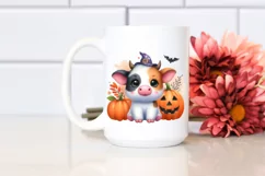 Vibrant Baby Cow Halloween Clipart Product Image 2