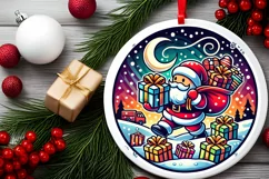 Round Christmas Ornament Sublimation|Clipart Product Image 1