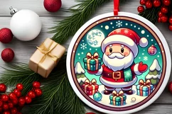 Round Christmas Ornament Sublimation|Clipart Product Image 1