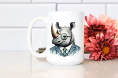 Boho Rhino Watercolor Portrait Clipart Product Image 2