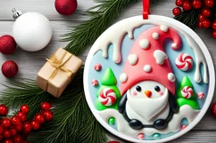 Round Christmas Ornament Sublimation|Clipart Product Image 1