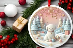Round Christmas Ornament Sublimation|Clipart Product Image 2