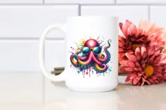 Quirky Colorful Octopus with Sunglasses | Clipart Product Image 2
