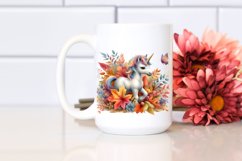 Colorful Baby Unicorn in Autumn Scene PNG Product Image 2