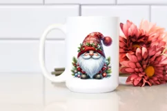 Vibrant Watercolor Christmas Gnome PNG Product Image 2