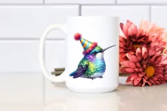 Vibrant Baby Hummingbird Party Hat Clipart Product Image 2