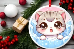 Round Christmas Ornament Sublimation|Clipart Product Image 2