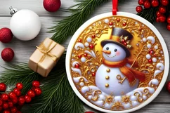 Round Christmas Ornament Sublimation|Clipart Product Image 1